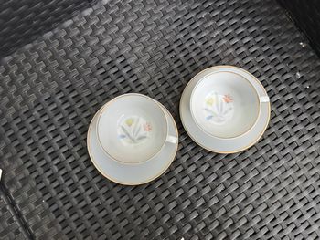 Lot de 2 tasses et 2 sous tasse en porcelaine de Limoges France fabrication bernardaud motif rêverie