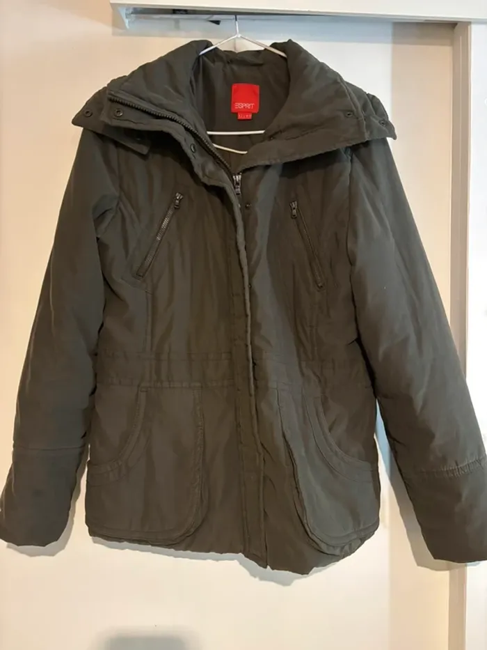 Manteau à capuche kaki Esprit taille 38-M très bon état - photo numéro 2