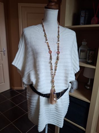 Robe pull tunique blanche