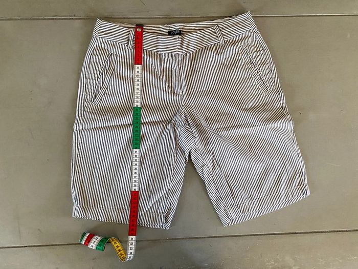 Short Bermuda J.Crew blanc et bleu marine à rayures taille 2 - photo numéro 10