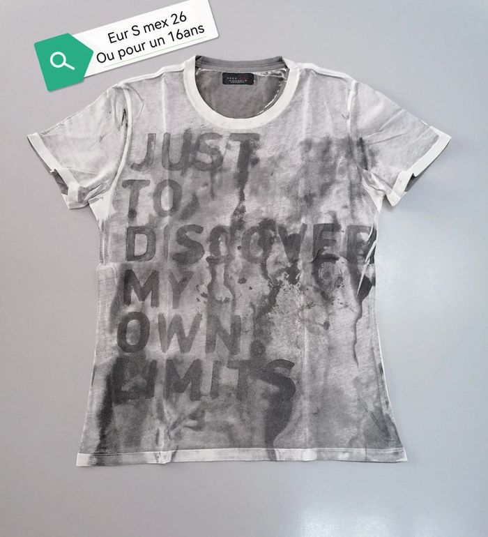 Tee-shirt gris Zara Eur S ou 16ans - photo numéro 2