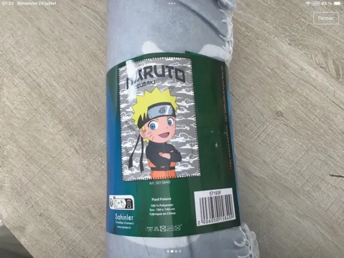 Lot naruto figurine et plaid neuf - photo numéro 2