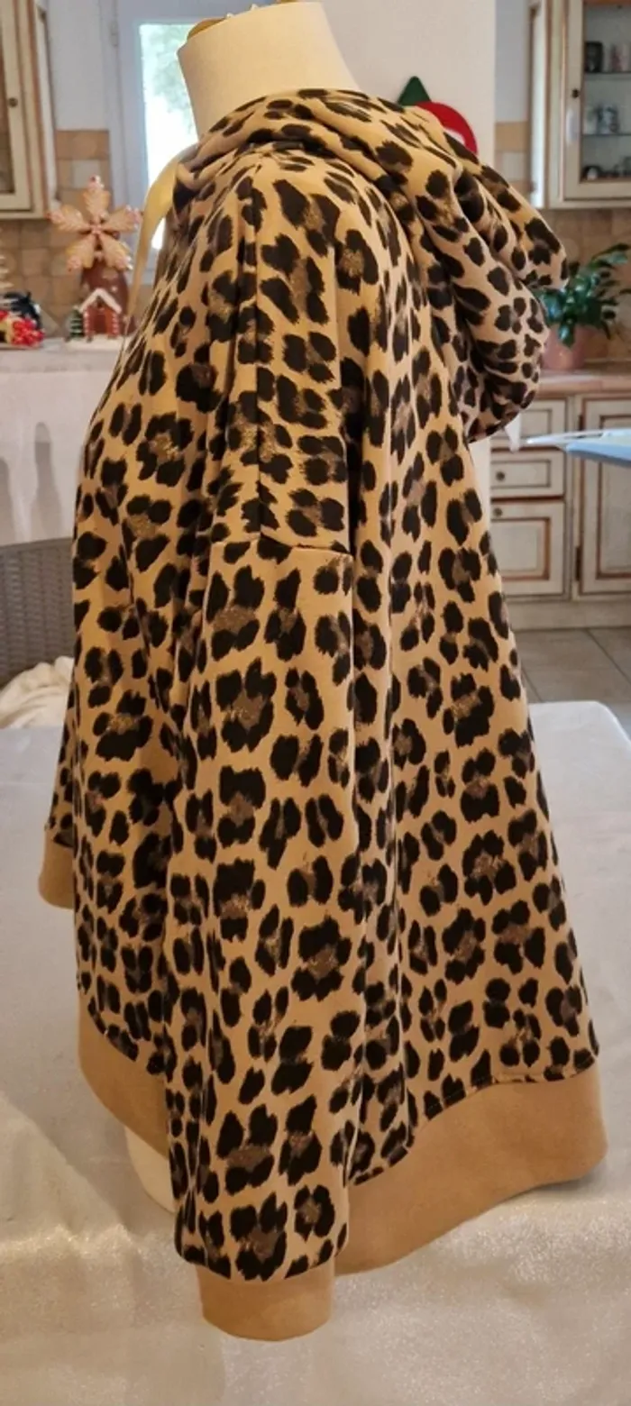 Sweat à capuche oversize Ciao Milano léopard neuf - photo numéro 5