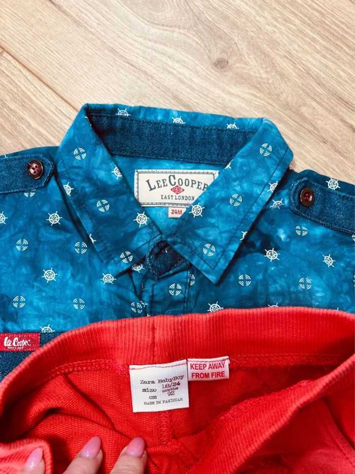 Taille 2 ans ensemble 2p été garçon Zara Lee Cooper bleu et rouge * London * 💙 - photo numéro 5