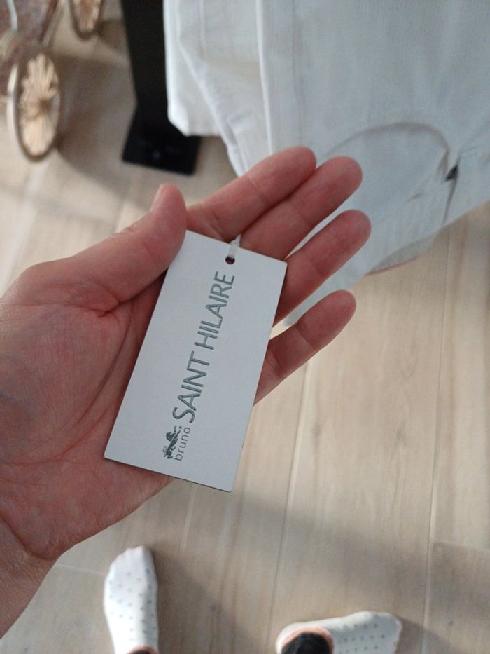 Pantalon blanc velour côtelée léger T42 neuf - photo numéro 3