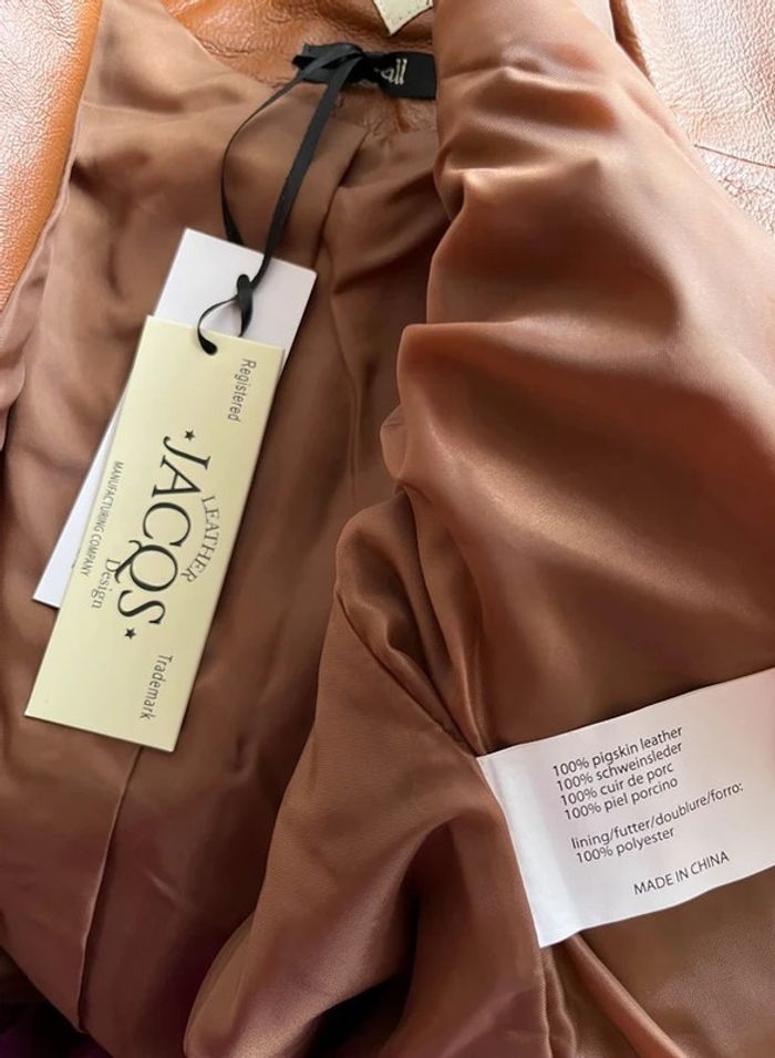 Veste en cuir femme marron de marque Jacqs leather design Taille S - photo numéro 6