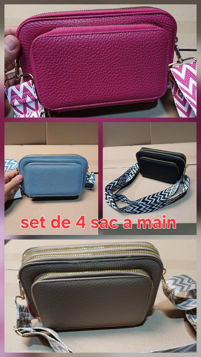 Lots de 4 lots sac a main semi-cuir haute qualité