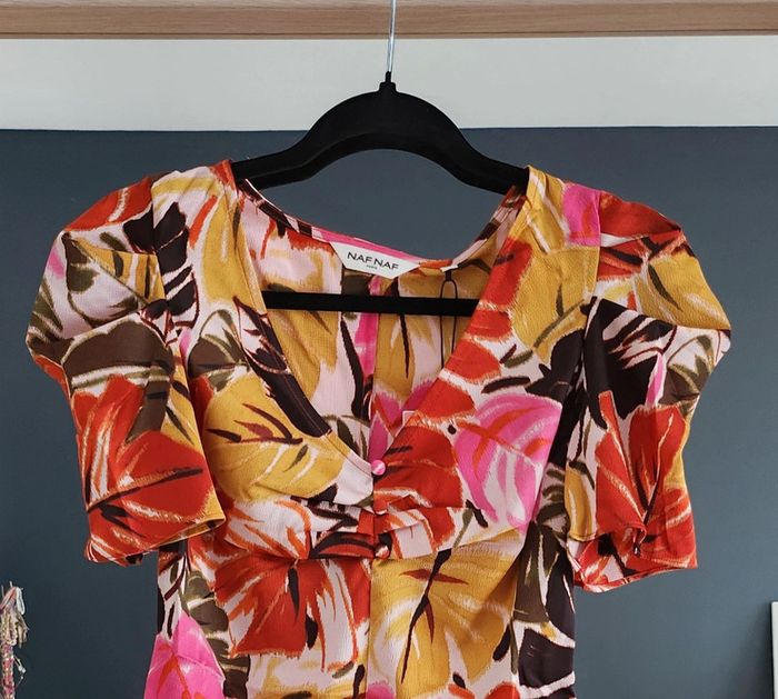 Blouse chemisier manches courtes multicolore taille 36 Naf Naf - photo numéro 2