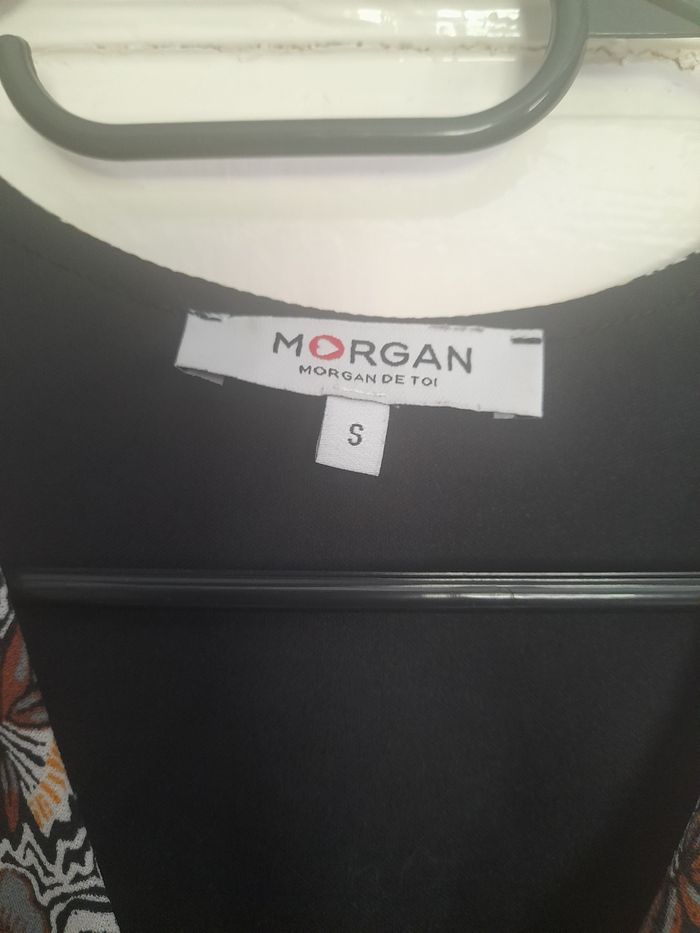 Haut/T-shirt marron fleuri, marque Morgan, taille S - photo numéro 2