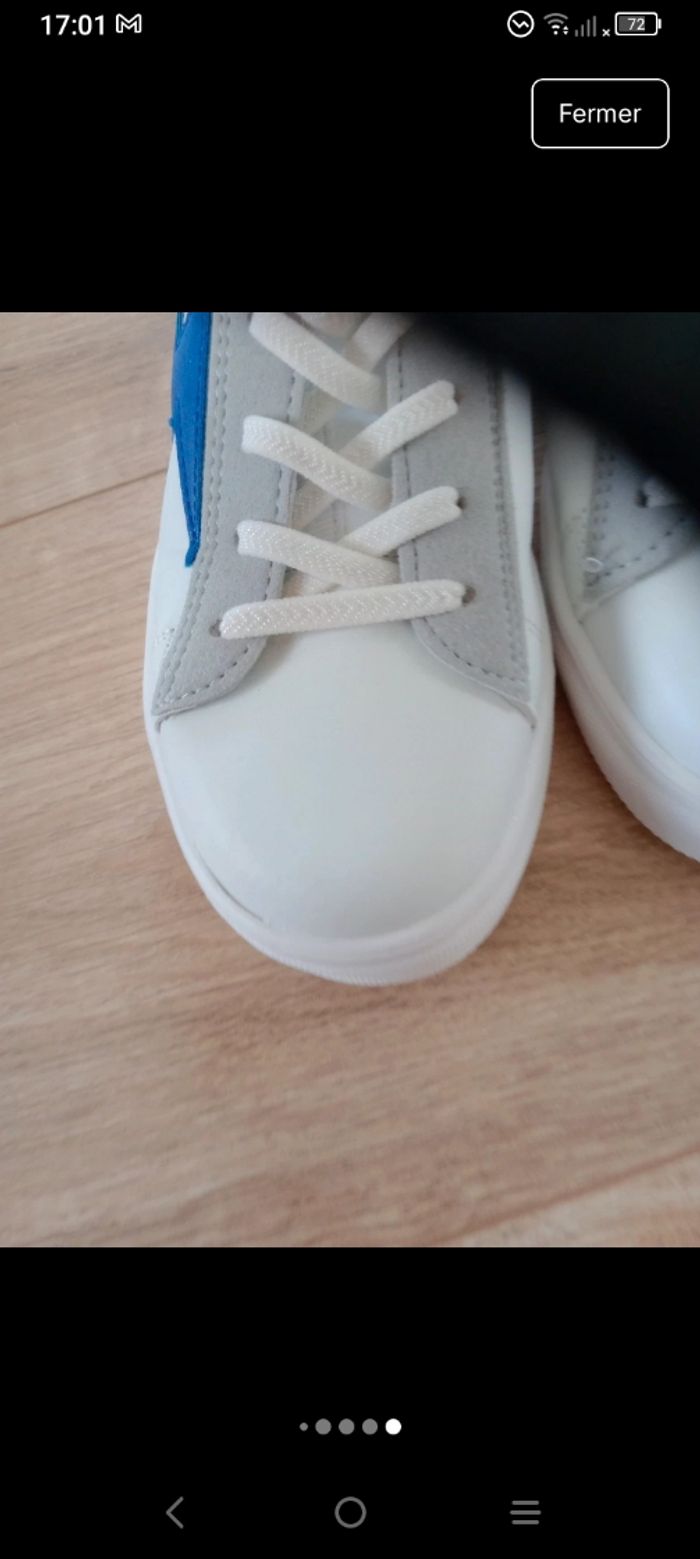 Baskets blanches style éclair 33 mixte c 80 - photo numéro 9