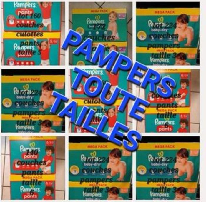 Vente de couches Pampers toutes tailles