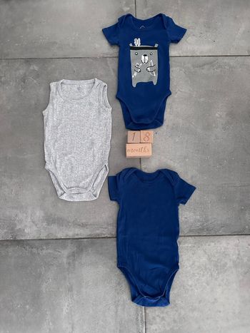 Lot de 3 bodys manches courtes taille 24 mois très bon état boutchou 
