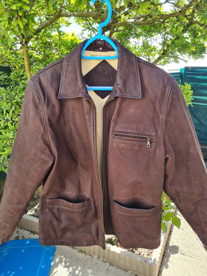 Veste en cuir vachette véritable comme neuf - photo numéro 3