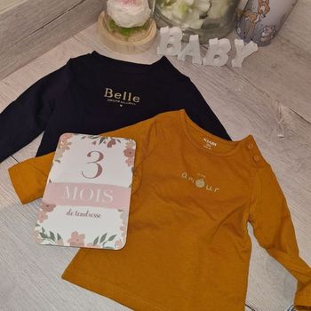 Lot de 2 t-shirts manches longues 3 mois