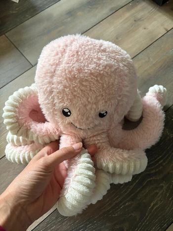 Pelle peluche poulpe rose
