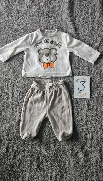 Ensemble 2 pièces pyjama 3 mois garçon