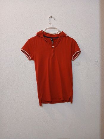 Polo rouge/blanc basic " jean Pascale " taille xs