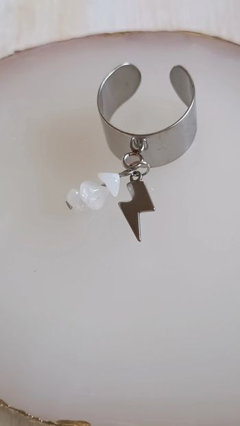 Jolie bague à breloques en acier inoxydable argenté