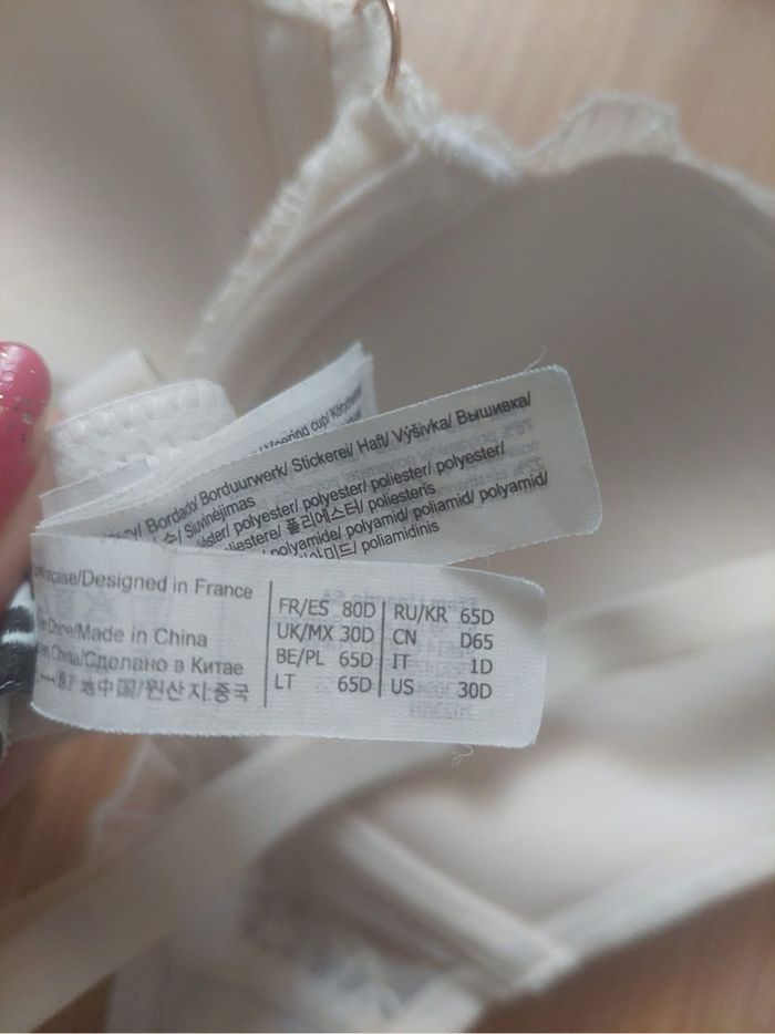 Lot 2 soutien gorge écru dentelle fille ado Etam 80D TBE 👙 - photo numéro 3