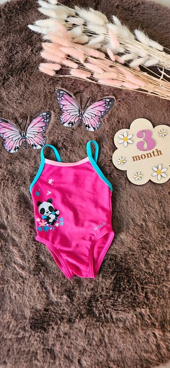 Maillot de bain panda rose 1 pièce bébé 3 mois