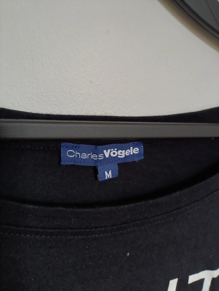 T-shirt noir avec phrase vintage Charles Vögele M - photo numéro 5