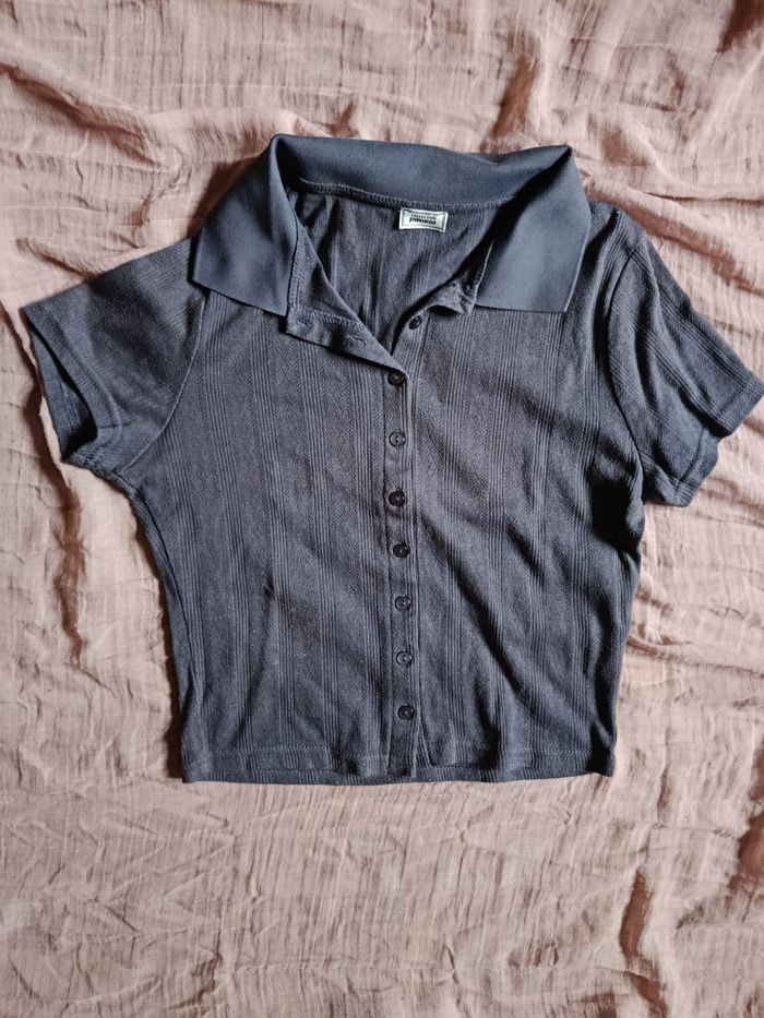 Tee-shirt gris foncé col V femme en M Pimkie