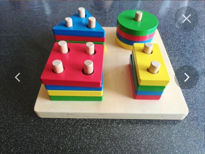 Jeu de formes à empiler en bois NEUF - photo numéro 3