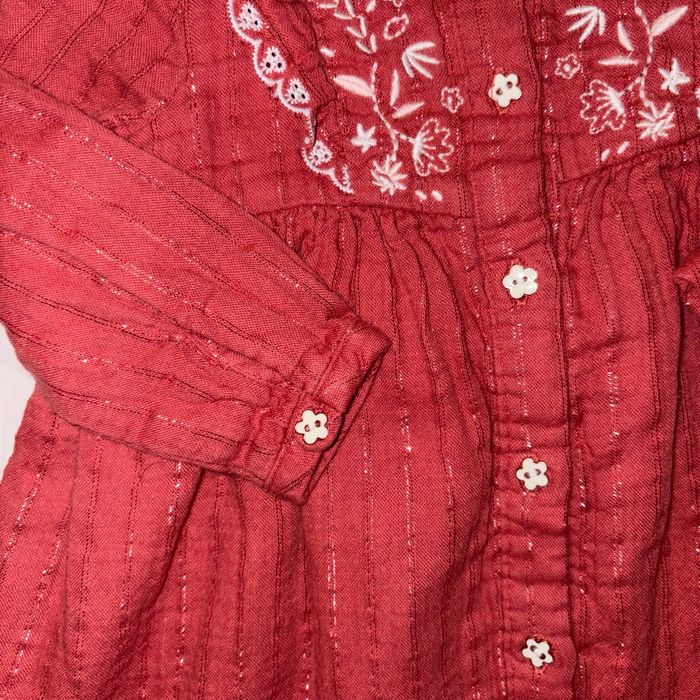 Robe sergent major brodé et fil lurex 9mois - photo numéro 2