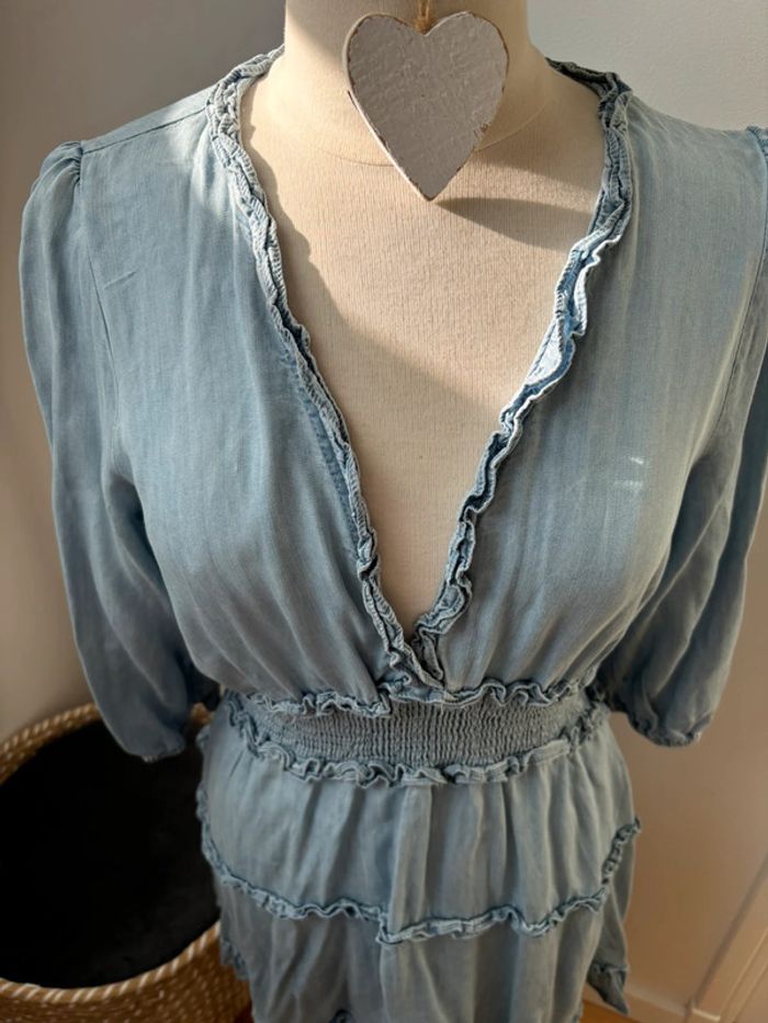 Robe manches 3/4 en coton couleur jean - Kilky - M/L - photo numéro 5