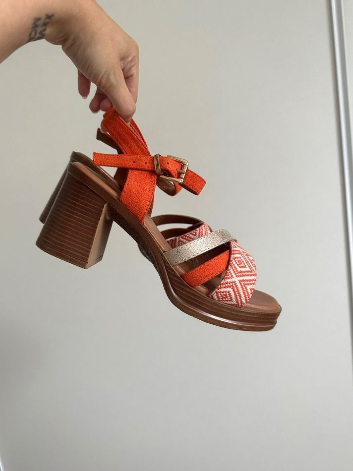 Sandales à talon à imprimé - photo numéro 3