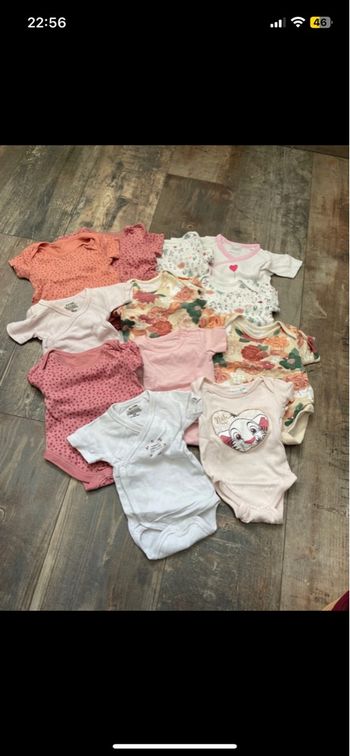 Lot de 12 body 1 mois