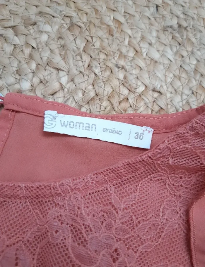 Blouse rose dentelle Gémo T36 - photo numéro 6