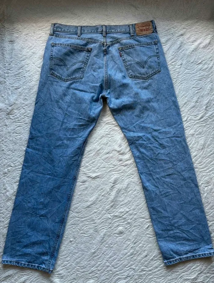 Jean Levi’s 505 Straight Fit droit femme unisexe bleu clair taille haute 2000s Rare US 50/5XL L32 - photo numéro 13