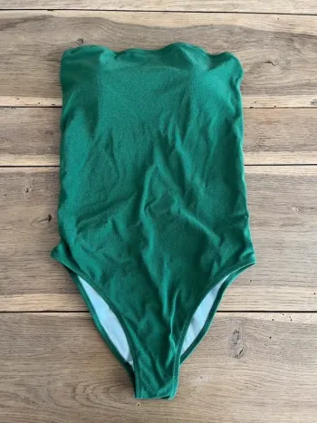 Maillot de bain 1 pièce bustier vert Pain de Sucre