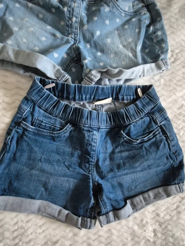 Lot de 2 shorts en jean 10 ans cœur - photo numéro 2