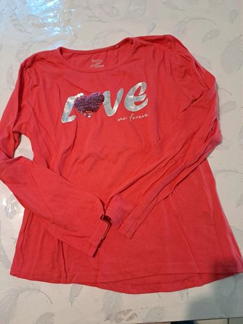 T shirt Love 8 ans à sequins