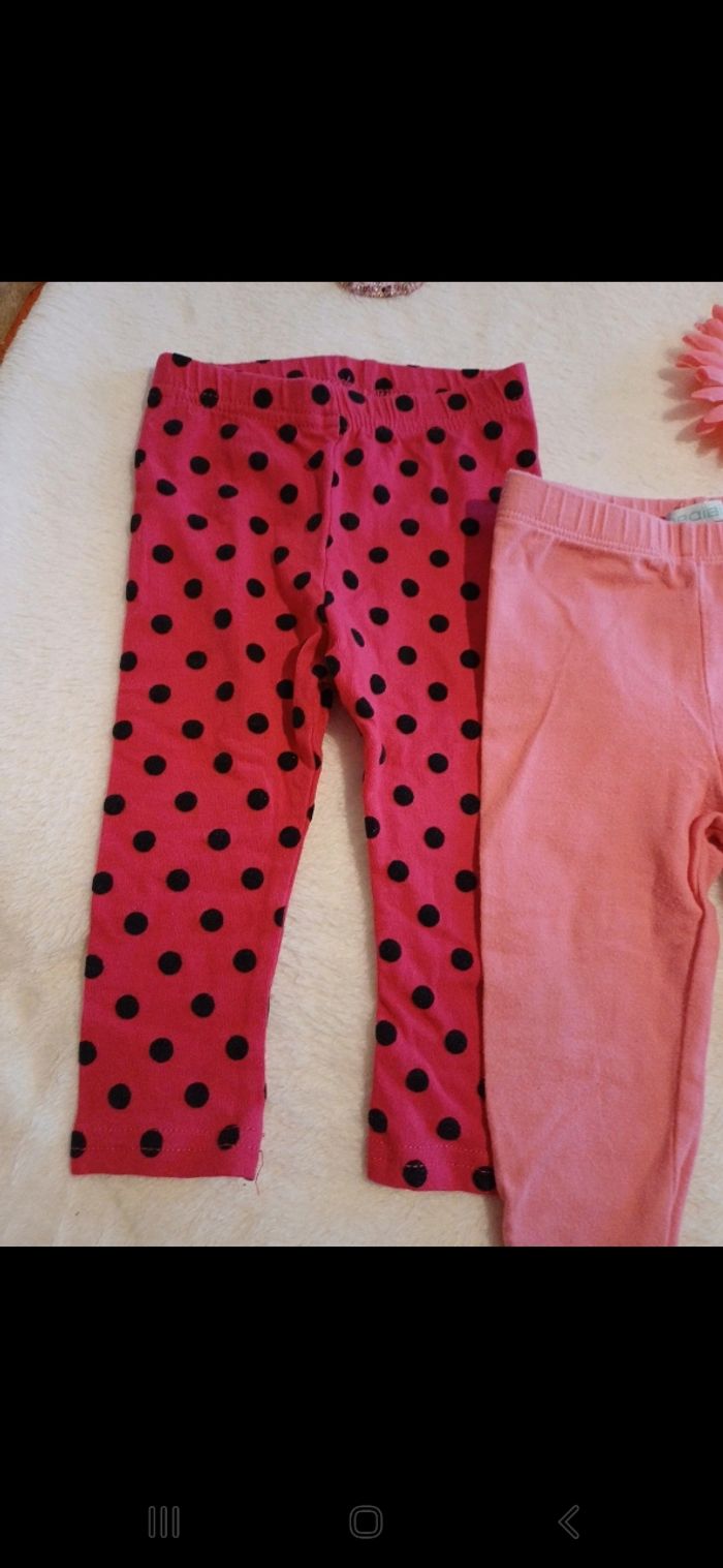 Lot de 2 leggings bébé taille 12 mois - photo numéro 3