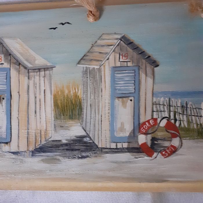 Pancarte décorative en bois *motif cabanes de plage - photo numéro 8
