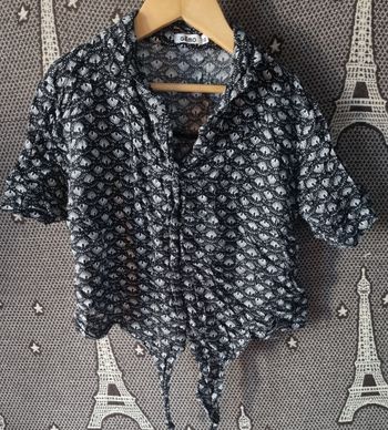Top court noir à motifs 12ans
