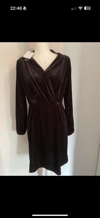 Robe noir velours La City  neuf T40