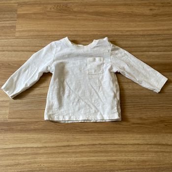 Haut manches longues blanc Kiabi 12 M