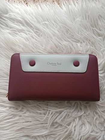 Portefeuille couleur prune et gris Charlotte Reid London Neuf