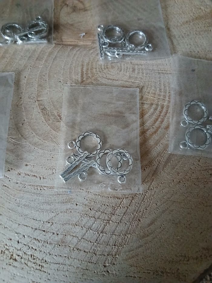 Lot de 15 fermoirs métal argenté - photo numéro 2