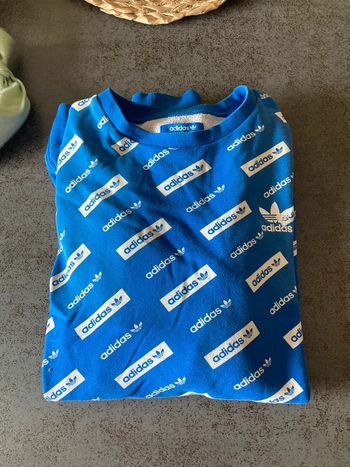 Pull Adidas bleu et blanc homme