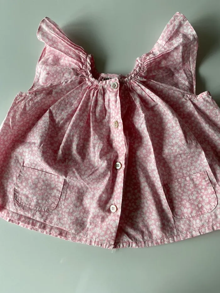 Blouse rose imprime bonton - photo numéro 3