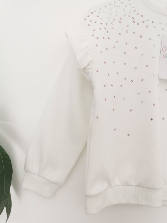Sweat blanc strass et volants Caprice de fille 8 Ans - photo numéro 4