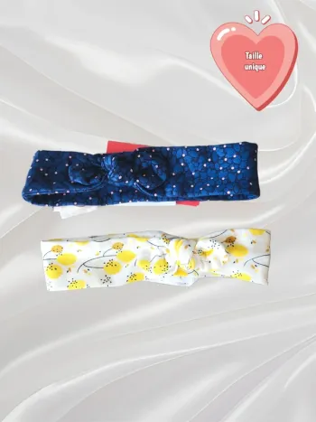 Lot de 2 bandeaux cheveux bébé fille