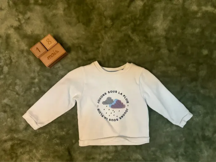 Sweat jacadi blanc nuage