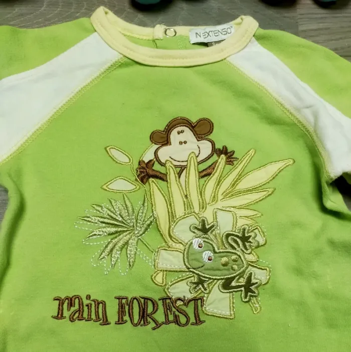 Grenouillère singe verte bébé garçon 9 mois In Extenso - photo numéro 2