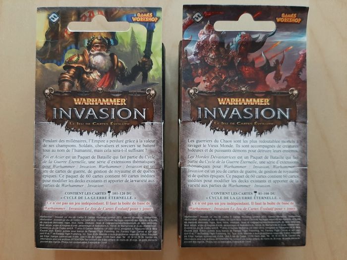 Warhammer Invasion - lot 2 decks neufs en français UBIJCW39 et UBIJCW40 - photo numéro 2